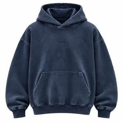 OVIS Varsity Pullover Hoodie azul lavado – frontal